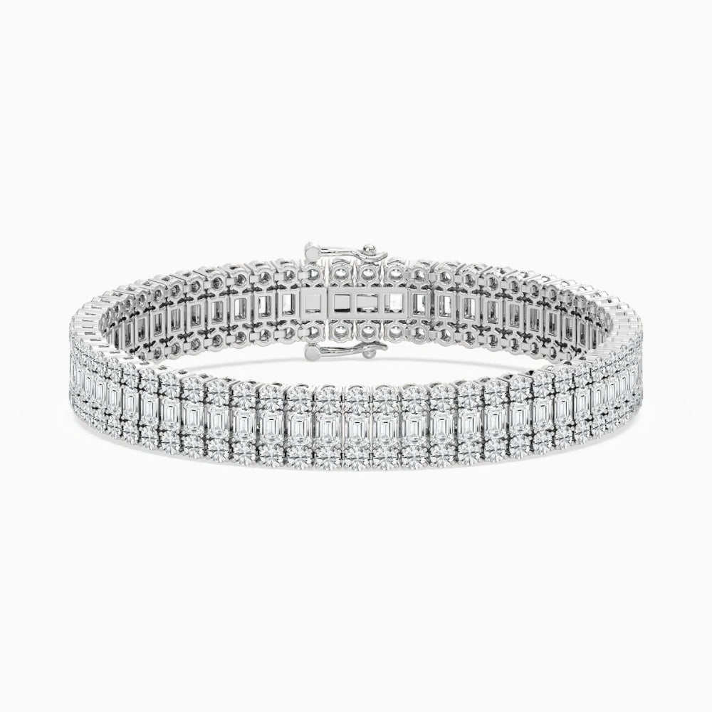 Dylan Emerald And Round Diamond Concentric Tennis Bracelet