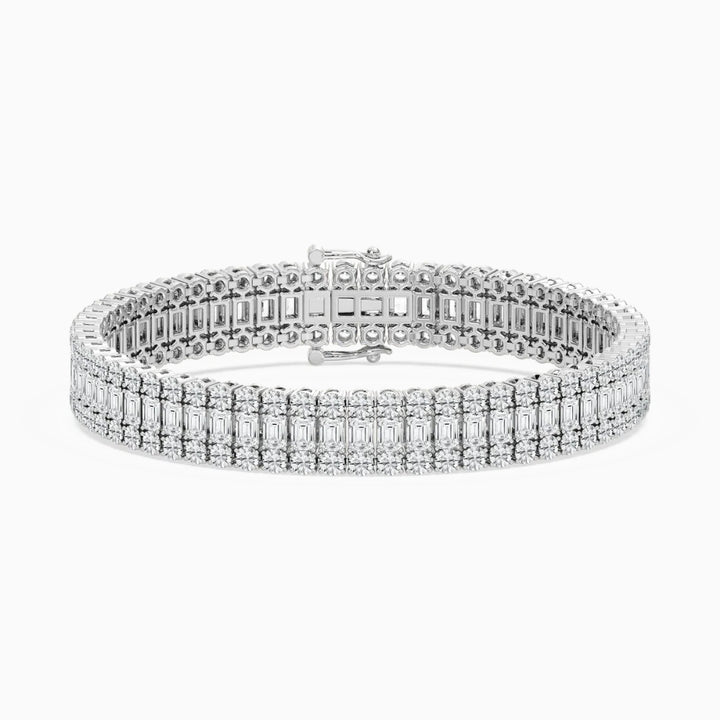 Dylan Emerald And Round Diamond Concentric Tennis Bracelet