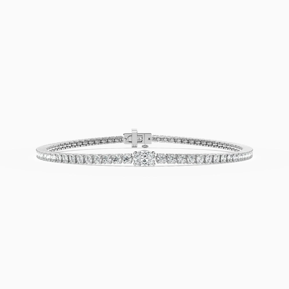 Emmy Round And Oval Cut Lab Grown Diamond Tennis Bracelet