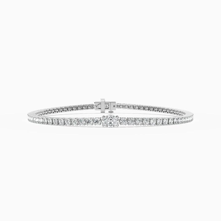 Emmy Round And Oval Cut Lab Grown Diamond Tennis Bracelet