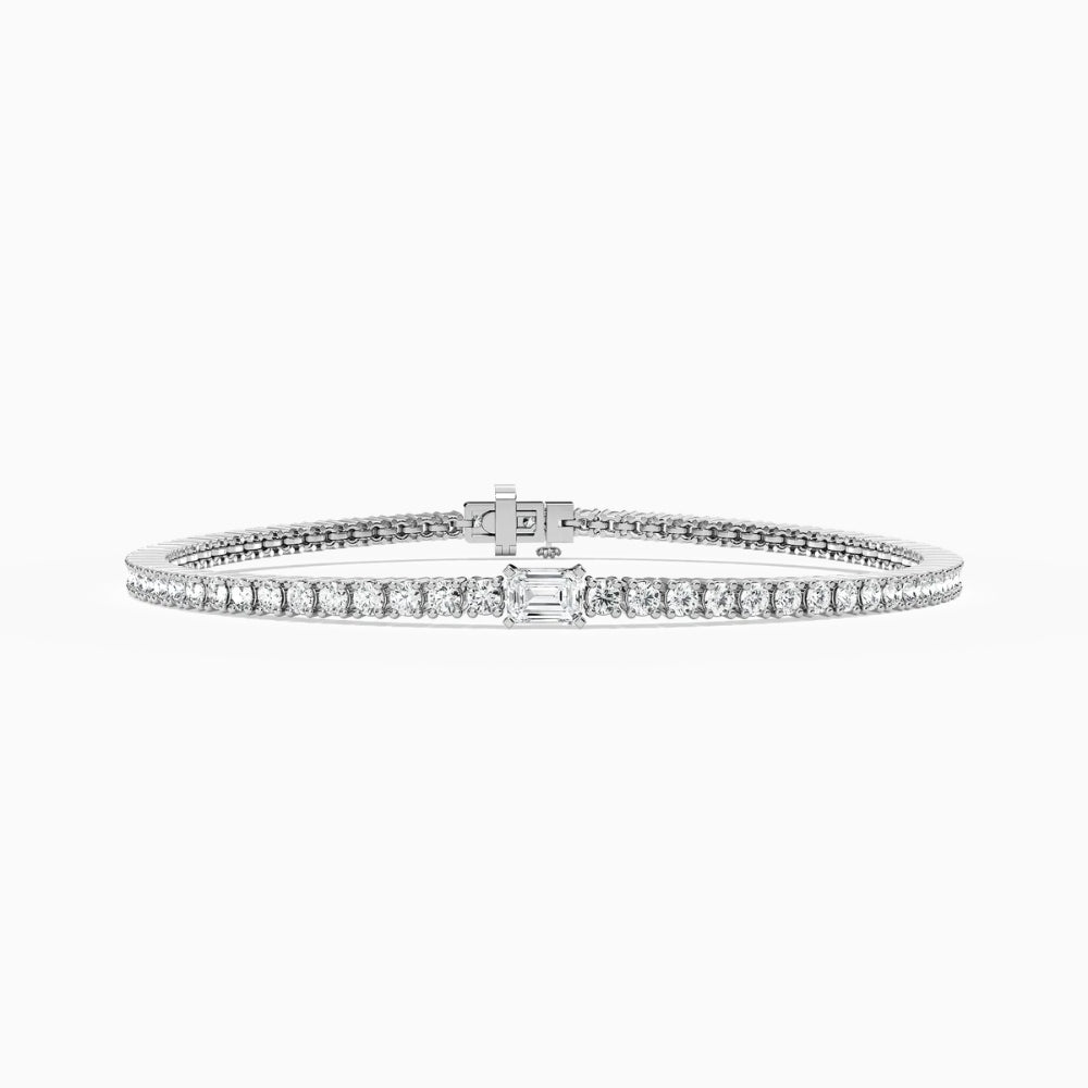 Erika Round And Emerald Lab Grown Diamond Shimmer Tennis Bracelet