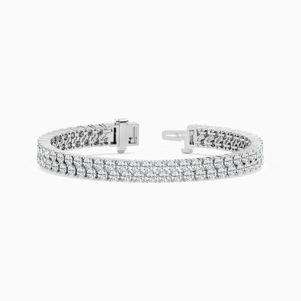 Delia Round Cut Lab Grown Diamond Mirror Magic Tennis Bracelet