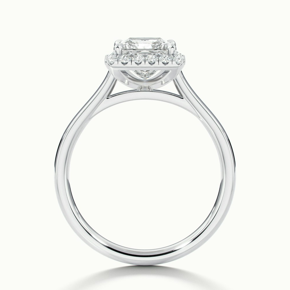 Bela 5 Carat Princess Cut Halo Moissanite Engagement Ring in Platinum