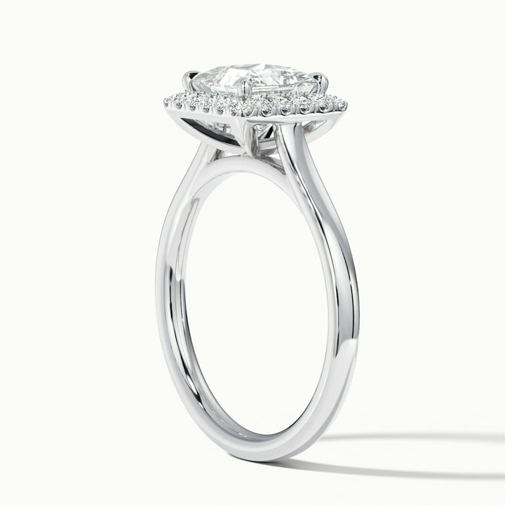 Bela 2 Carat Princess Cut Halo Moissanite Engagement Ring in Platinum