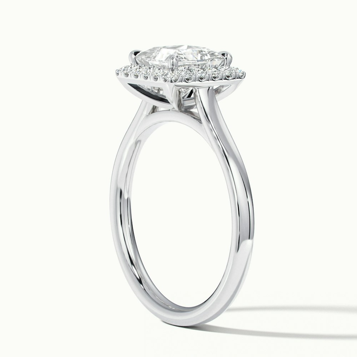 Bela 2 Carat Princess Cut Halo Moissanite Engagement Ring in 10k White Gold