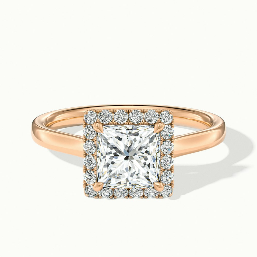 1 Carat Princess Cut HaloLab Grown Diamond Ring