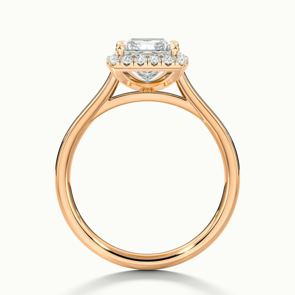 Bela 2 Carat Princess Cut Halo Moissanite Engagement Ring in 14k Rose Gold