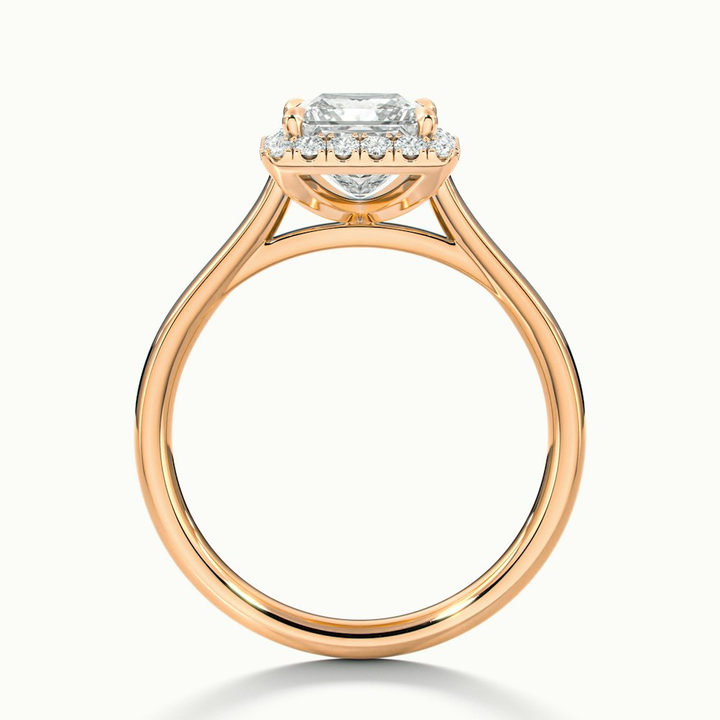 Bela 1.5 Carat Princess Cut Halo Moissanite Engagement Ring in 18k Rose Gold