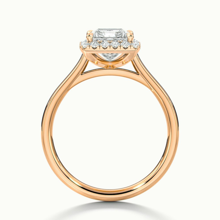 Bela 1 Carat Princess Cut Halo Moissanite Engagement Ring in 10k Rose Gold