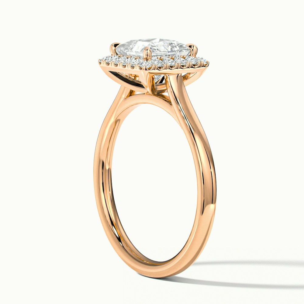 Bela 4.5 Carat Princess Cut Halo Moissanite Engagement Ring in 14k Rose Gold