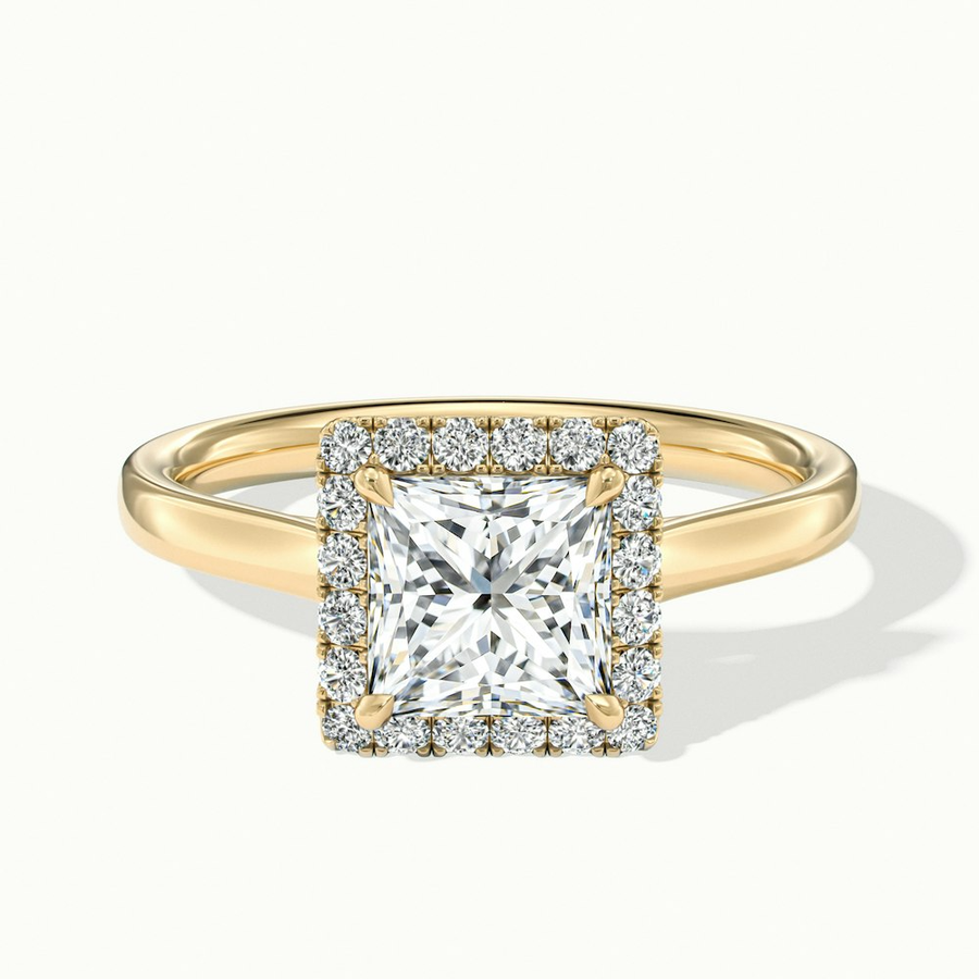 1 Carat Princess Cut HaloLab Grown Diamond Ring