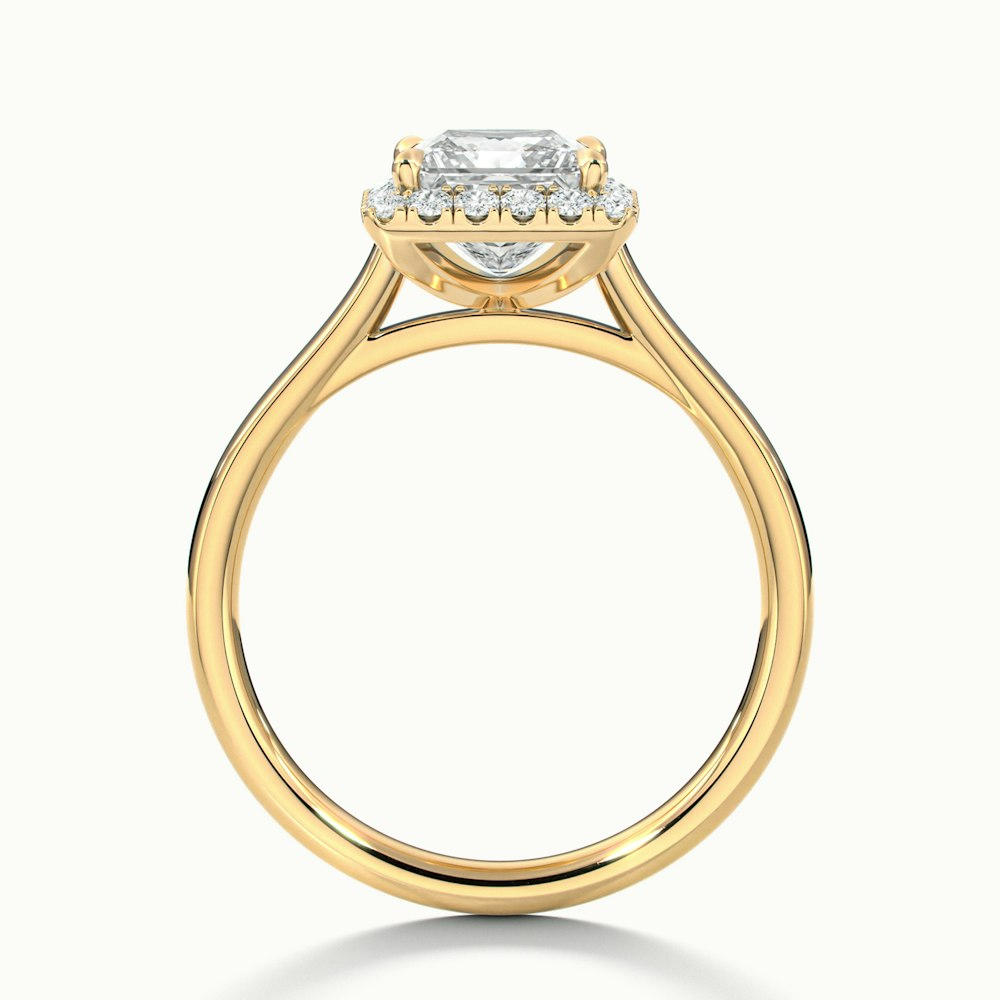 Ember 5 Carat Princess Cut Halo Lab Grown Diamond Ring in 14k Yellow Gold