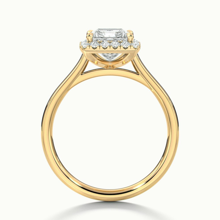 Ember 4 Carat Princess Cut Halo Lab Grown Diamond Ring in 10k Yellow Gold