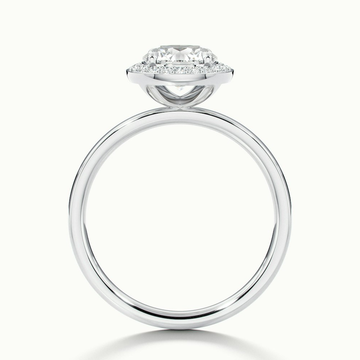 Aura 1 Carat Round Halo Pave Moissanite Engagement Ring in 10k White Gold