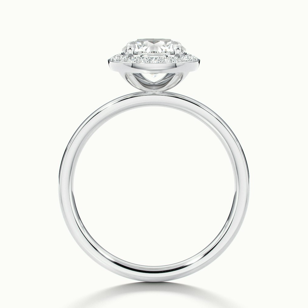 Arya 4.5 Carat Round Halo Pave Lab Grown Diamond Ring in 18k White Gold