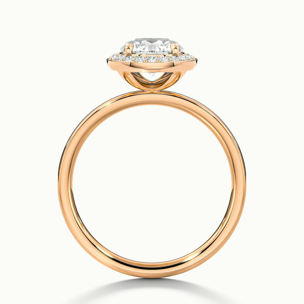 Aura 5.5 Carat Round Halo Pave Moissanite Engagement Ring in 18k Rose Gold