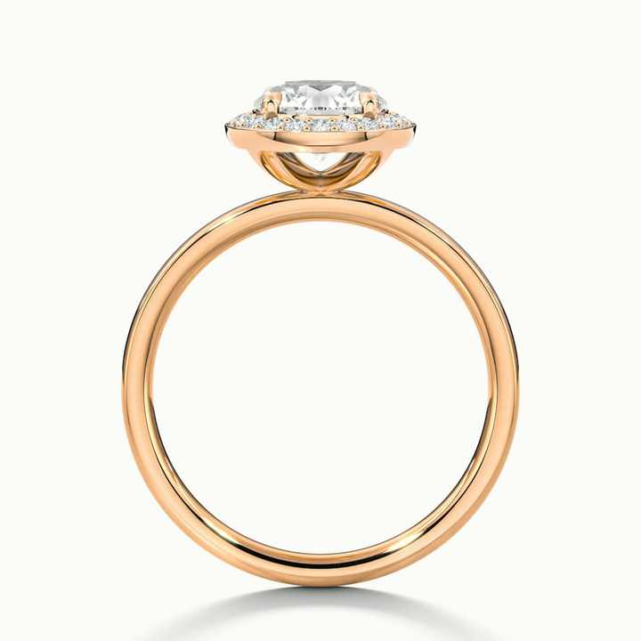 Aura 5.5 Carat Round Halo Pave Moissanite Engagement Ring in 18k Rose Gold