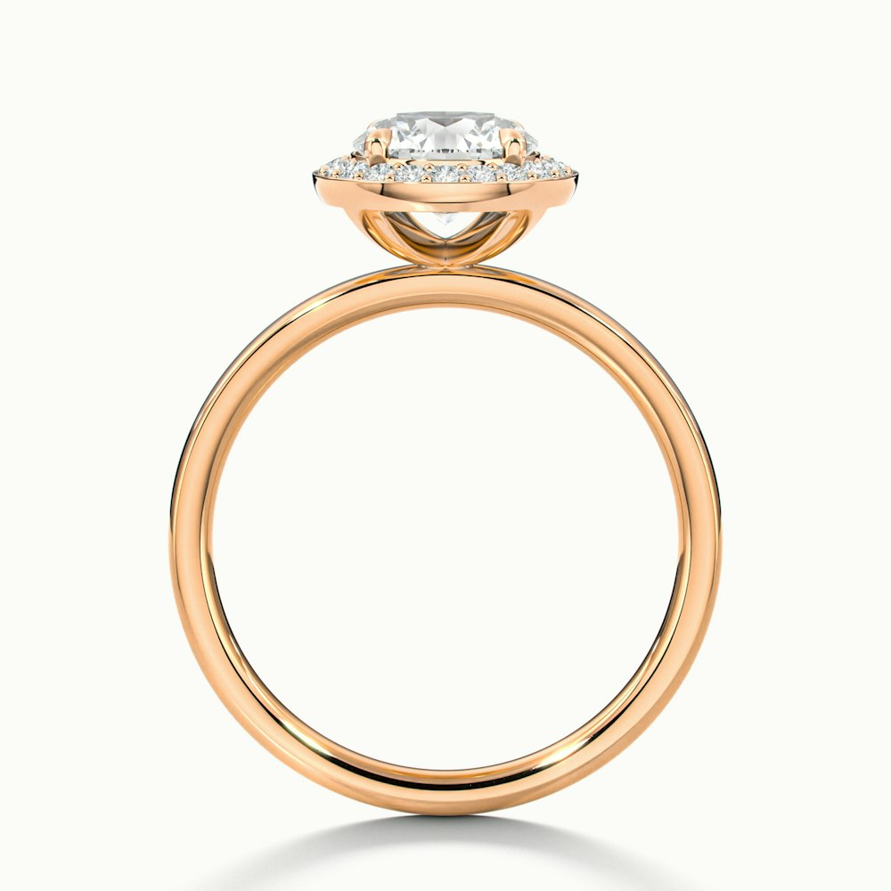 Arya 1 Carat Round Halo Pave Lab Grown Diamond Ring in 18k Rose Gold