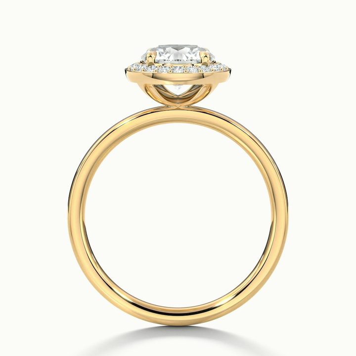 Aura 5.5 Carat Round Halo Pave Moissanite Engagement Ring in 10k Yellow Gold