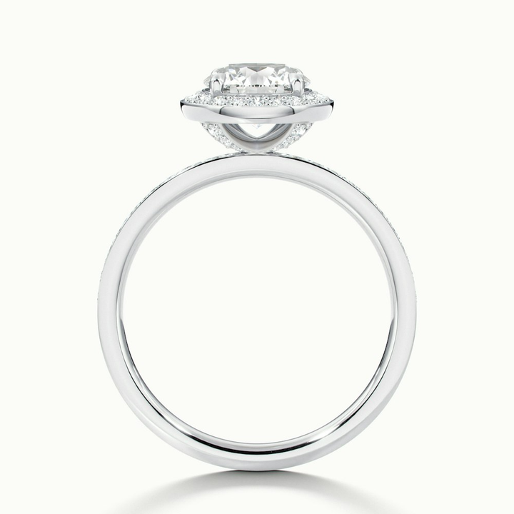 Nyra 2.5 Carat Round Halo Pave Moissanite Engagement Ring in 10k White Gold