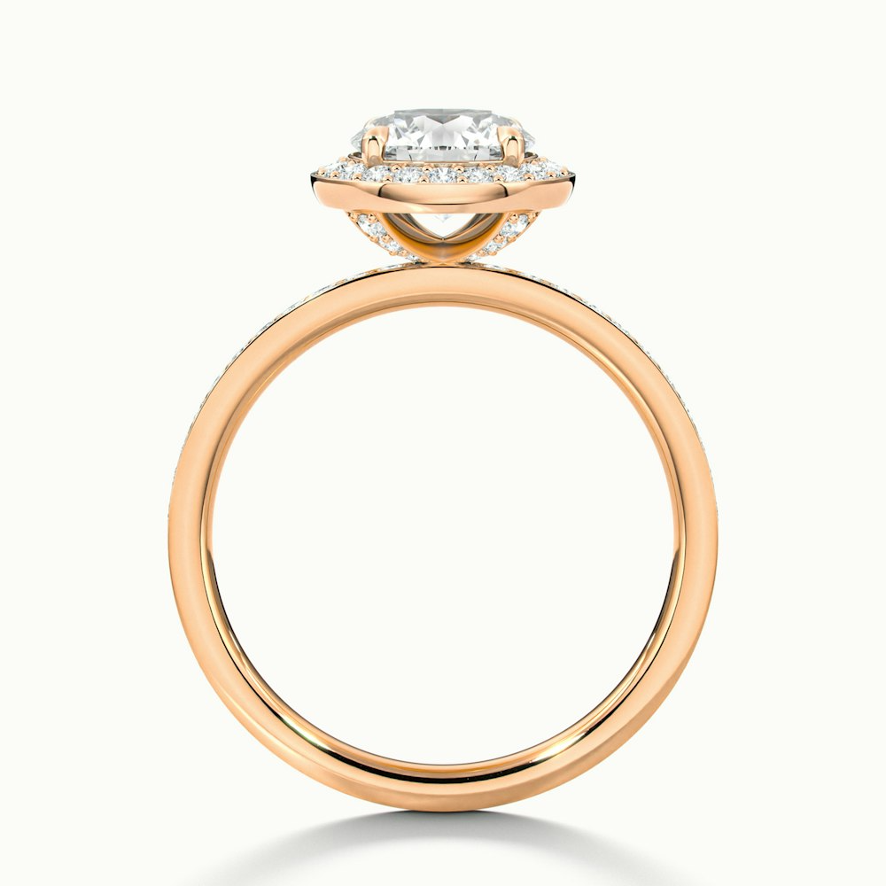 Lisa 2.5 Carat Round Halo Pave Lab Grown Diamond Ring in 18k Rose Gold