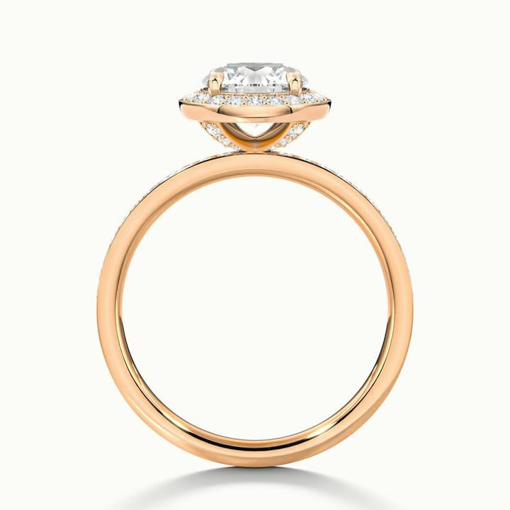 Nyra 1 Carat Round Halo Pave Moissanite Engagement Ring in 18k Rose Gold