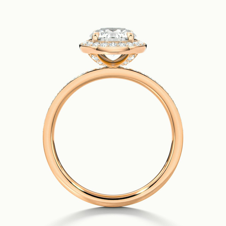 Nyra 1.5 Carat Round Halo Pave Moissanite Engagement Ring in 10k Rose Gold