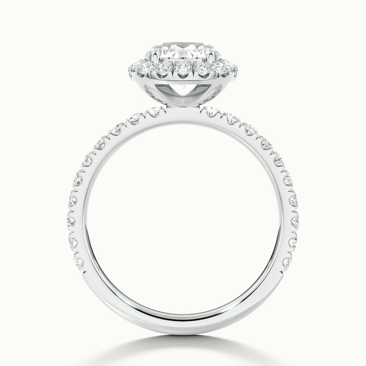 Adley 2 Carat Round Cut Halo Pave Lab Grown Diamond Ring in 10k White Gold