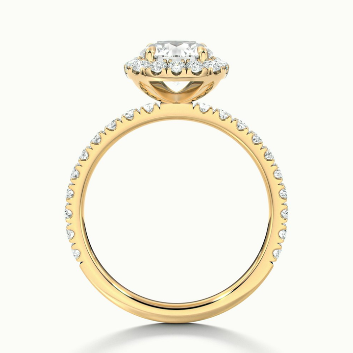 Zia 1.5 Carat Round Cut Halo Pave Moissanite Engagement Ring in 10k Yellow Gold