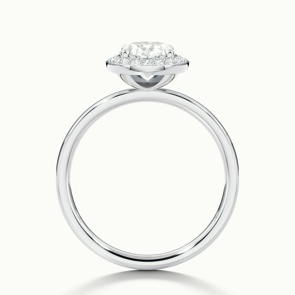 Aisha 4 Carat Oval Halo Lab Grown Diamond Ring in 14k White Gold