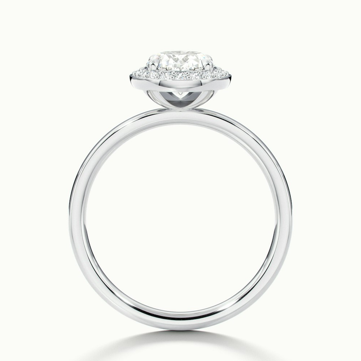 Aisha 4 Carat Oval Halo Lab Grown Diamond Ring in 14k White Gold