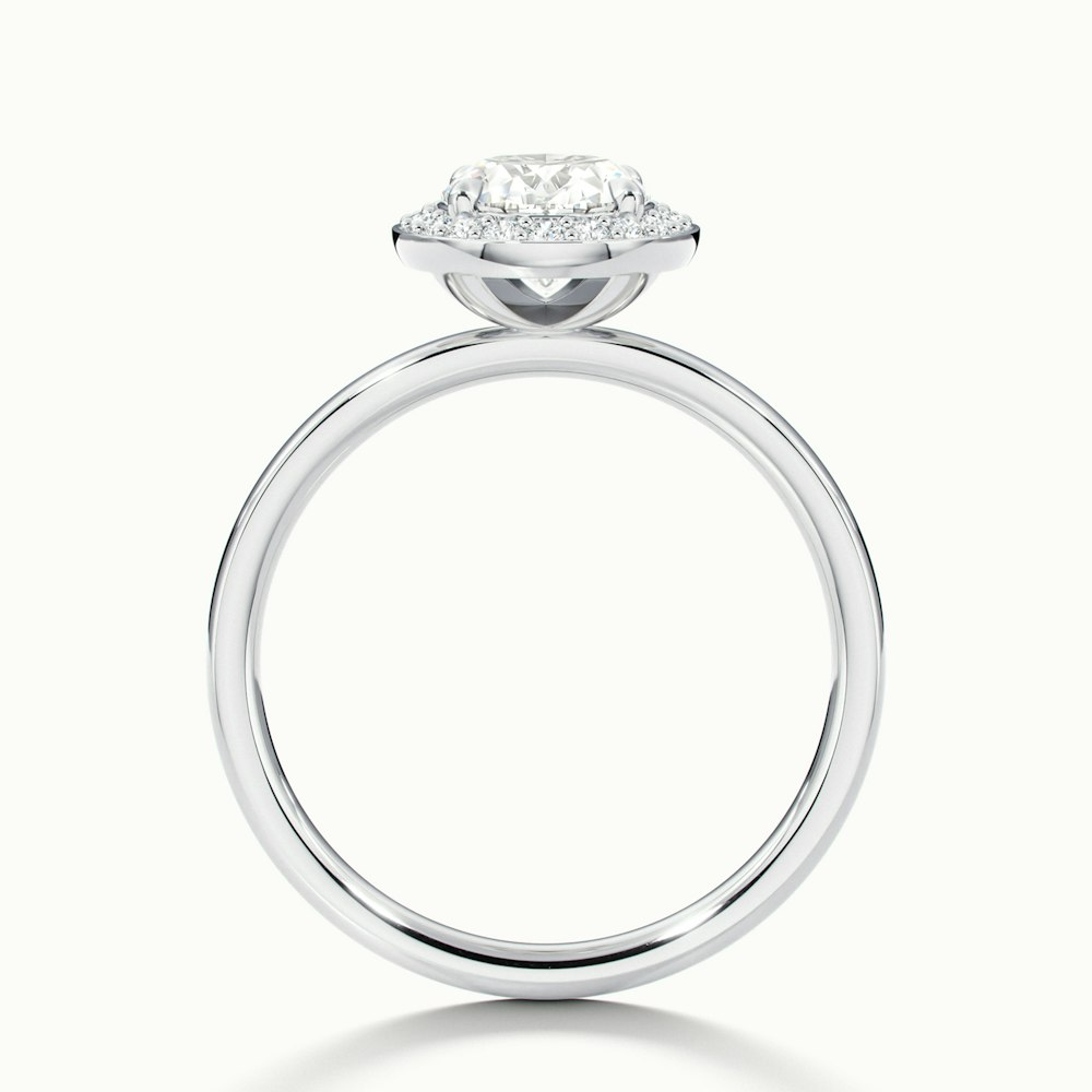 Joa 5 Carat Oval Halo Moissanite Engagement Ring in 10k White Gold
