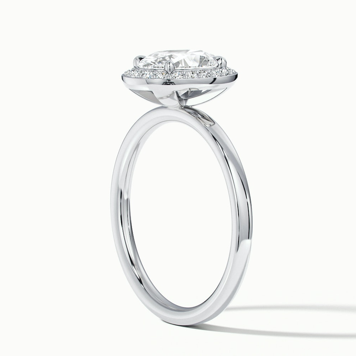 Aisha 4 Carat Oval Halo Lab Grown Diamond Ring in Platinum