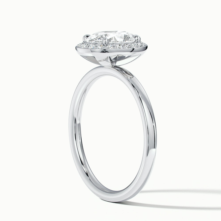 Joa 2 Carat Oval Halo Moissanite Engagement Ring in 10k White Gold