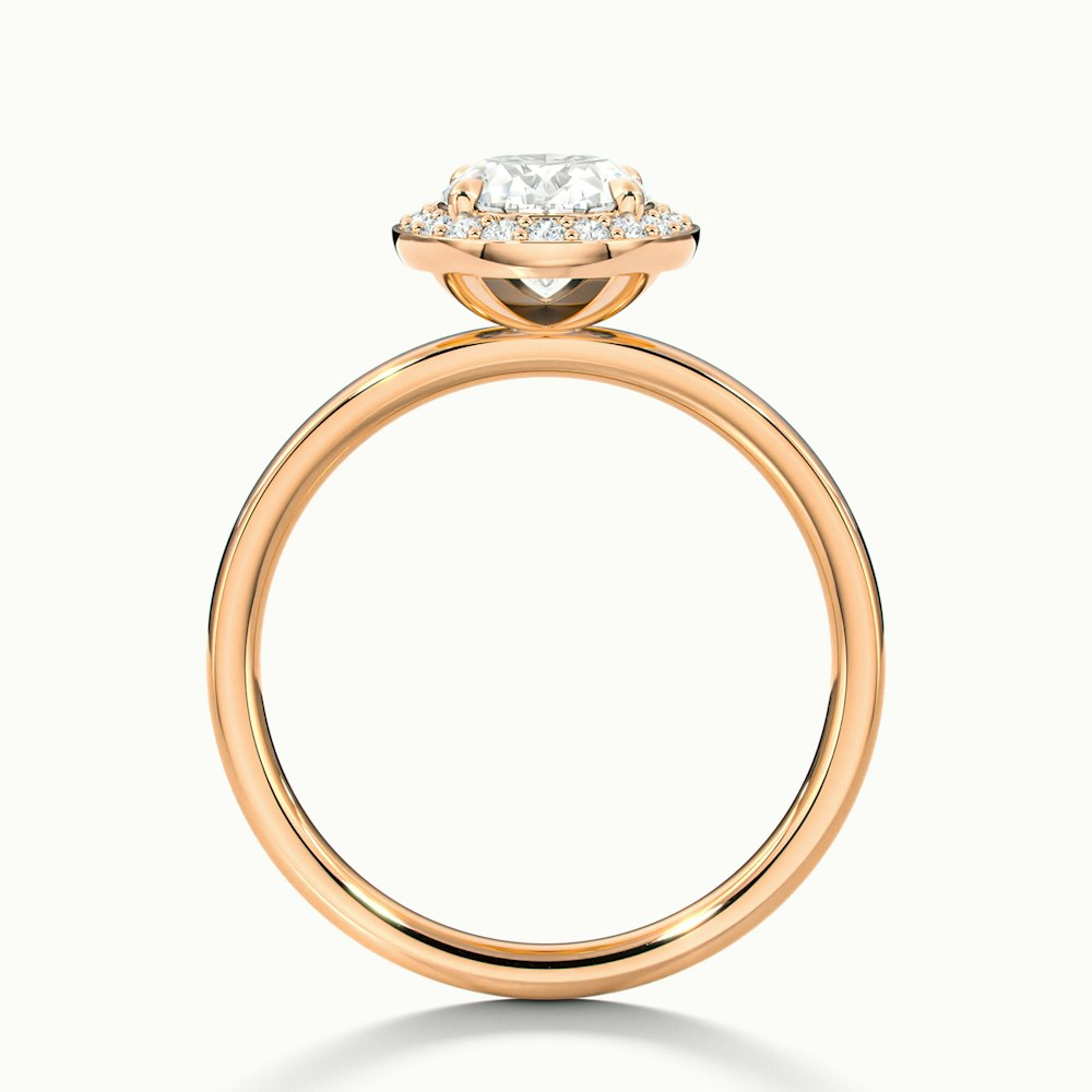 Aisha 4.5 Carat Oval Halo Lab Grown Diamond Ring in 14k Rose Gold