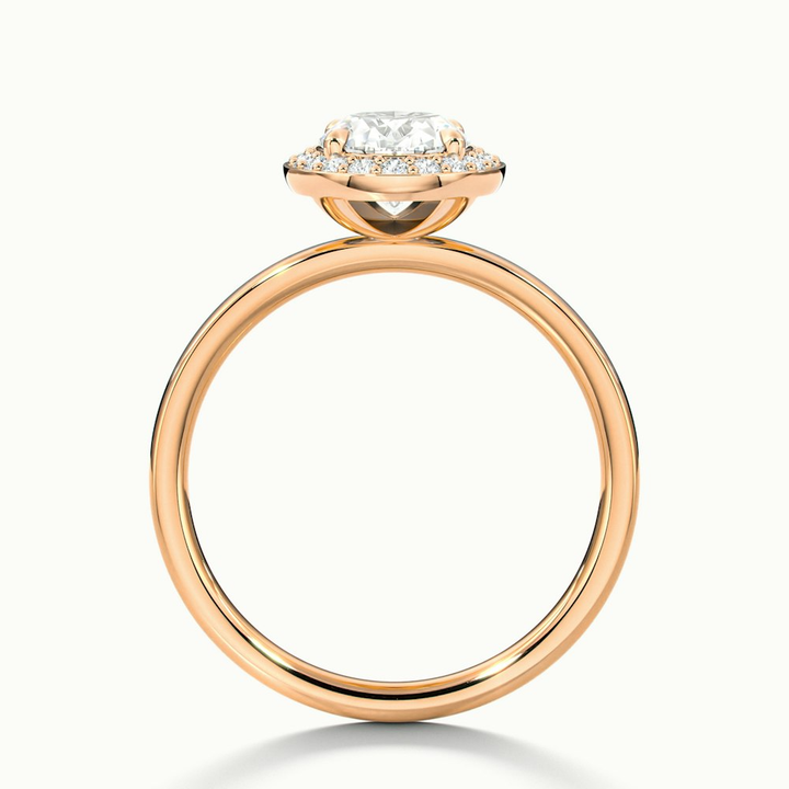 Joa 1 Carat Oval Halo Moissanite Engagement Ring in 10k Rose Gold
