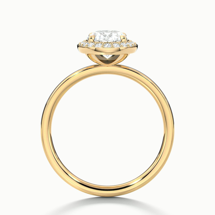 Aisha 5 Carat Oval Halo Lab Grown Diamond Ring in 10k Yellow Gold