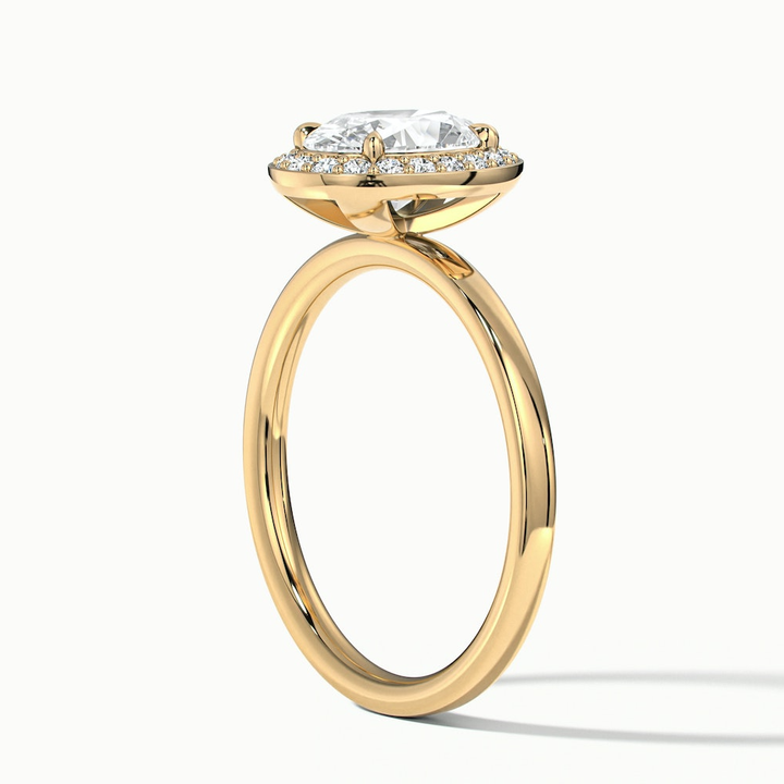 Aisha 3.5 Carat Oval Halo Lab Grown Diamond Ring in 10k Yellow Gold