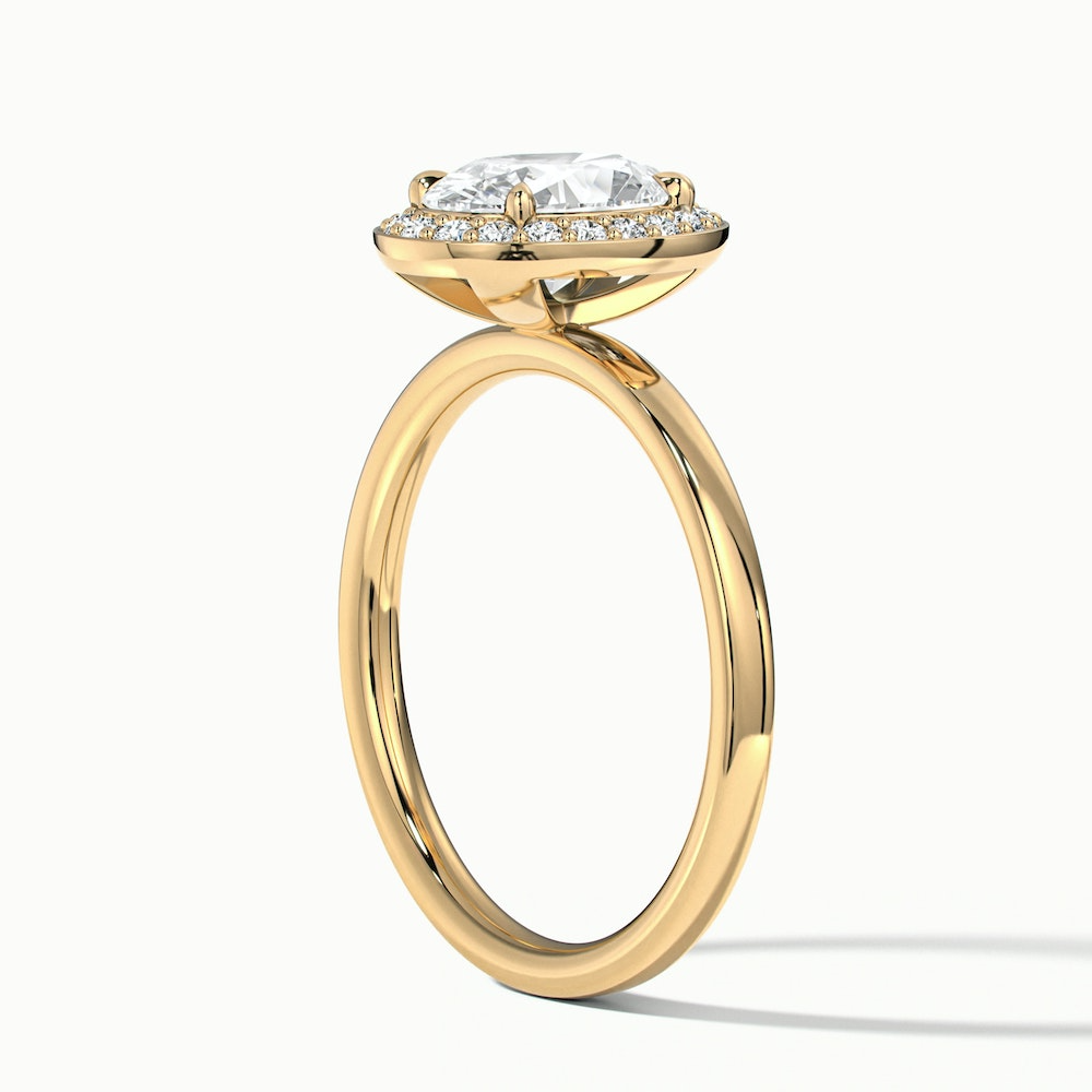 Joa 2 Carat Oval Halo Moissanite Engagement Ring in 10k Yellow Gold