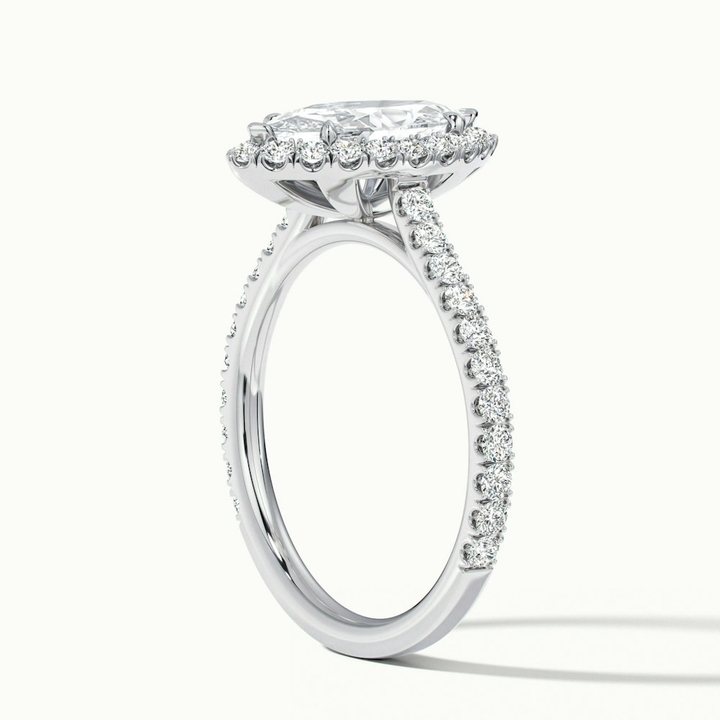 Alexa 4 Carat Marquise Halo Pave Lab Grown Diamond Ring in Platinum