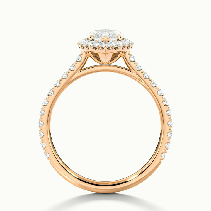 Anna 4.5 Carat Marquise Halo Pave Moissanite Engagement Ring in 14k Rose Gold