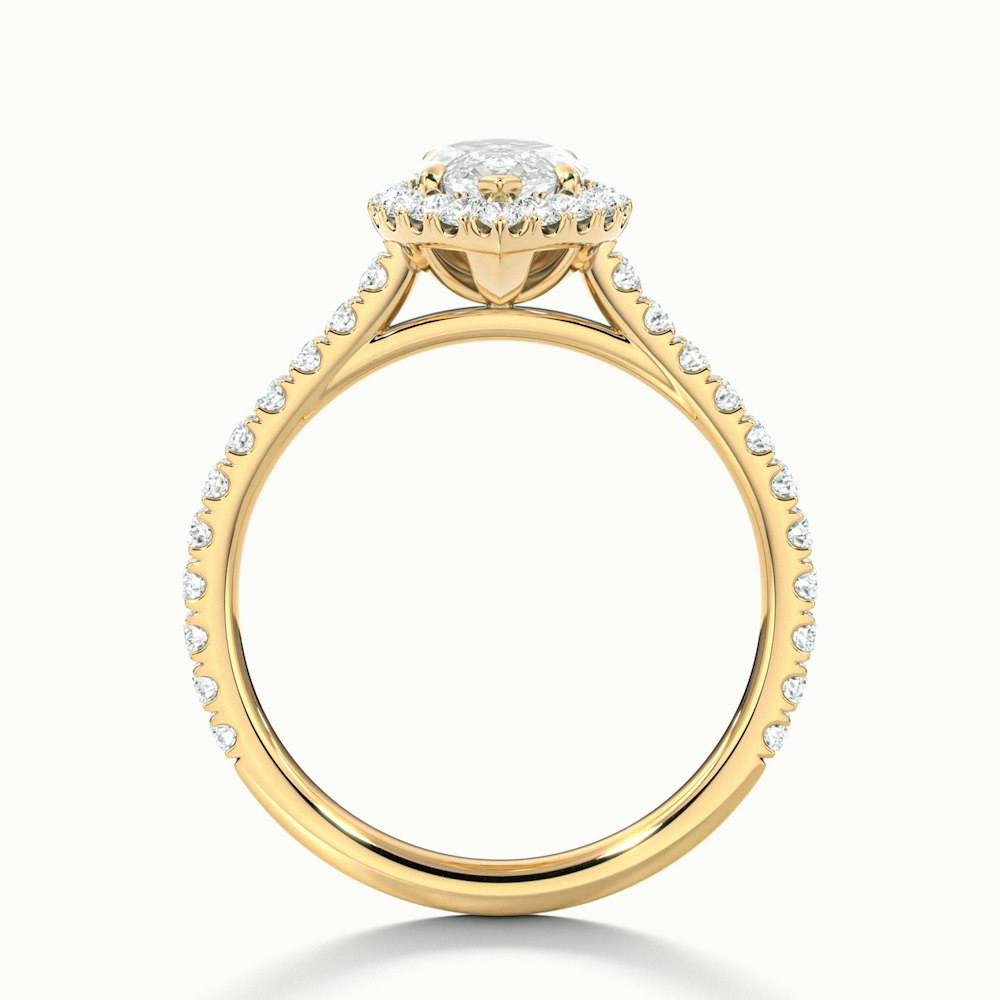 Anna 5 Carat Marquise Halo Pave Moissanite Engagement Ring in 18k Yellow Gold