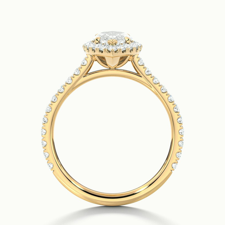 Anna 5 Carat Marquise Halo Pave Moissanite Engagement Ring in 18k Yellow Gold