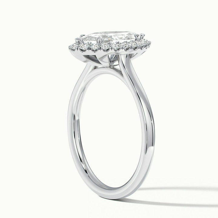 Anaya 1.5 Carat Marquise Halo Lab Grown Diamond Ring in Platinum