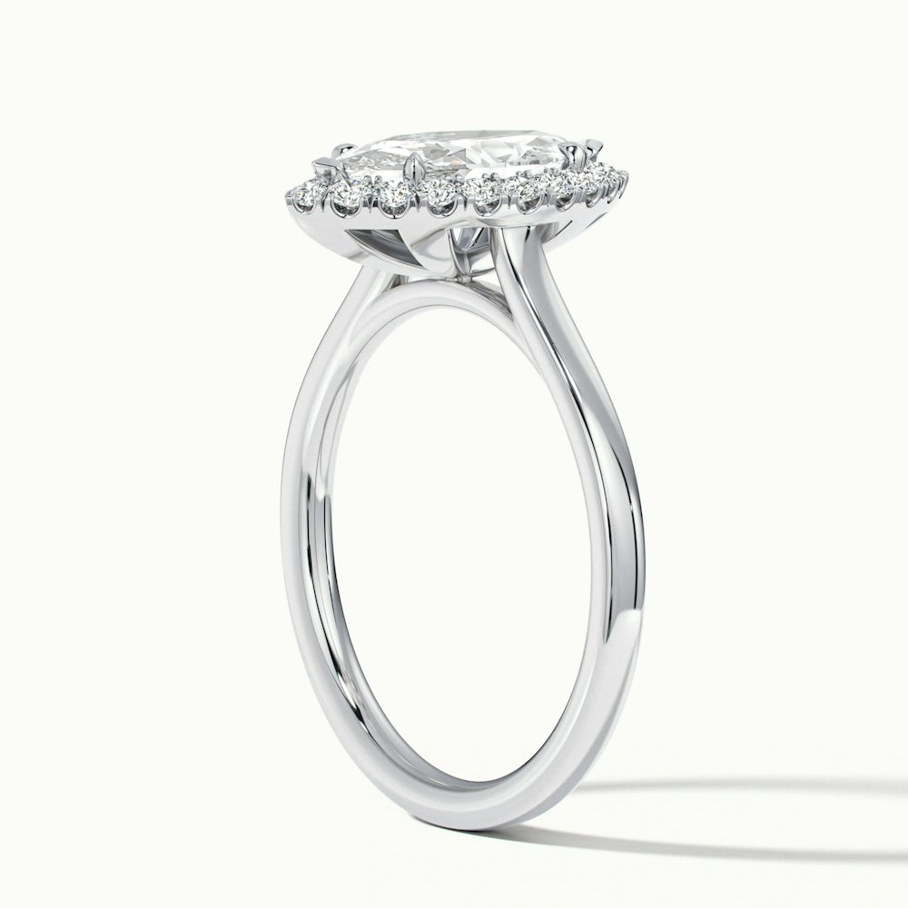 Anaya 2 Carat Marquise Halo Lab Grown Diamond Ring in 10k White Gold