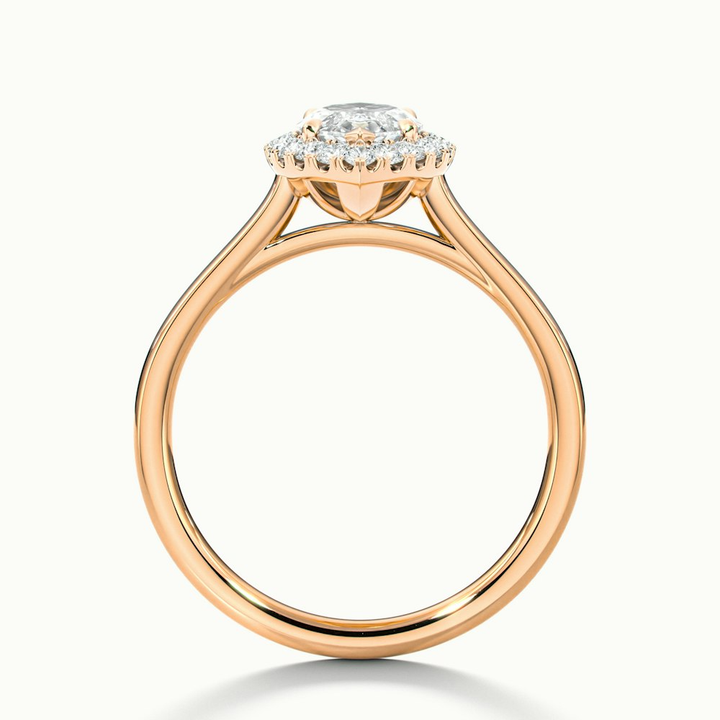 Lena 2 Carat Marquise Halo Moissanite Engagement Ring in 14k Rose Gold