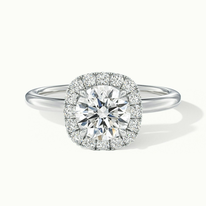 Angel 1.5 Carat Round Cut Halo Lab Grown Diamond Ring in Platinum