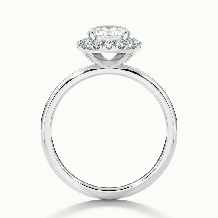 Anya 5.5 Carat Round Cut Halo Moissanite Engagement Ring in 10k White Gold