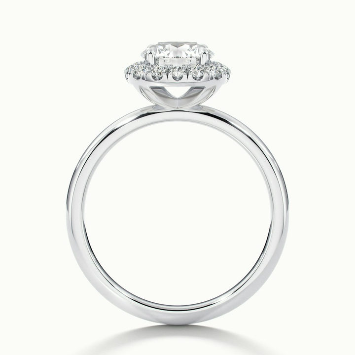 Anya 1 Carat Round Cut Halo Moissanite Engagement Ring in 10k White Gold