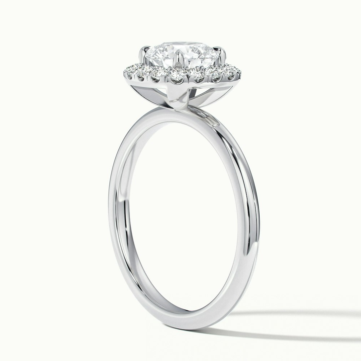 Anya 4.5 Carat Round Cut Halo Moissanite Engagement Ring in Platinum